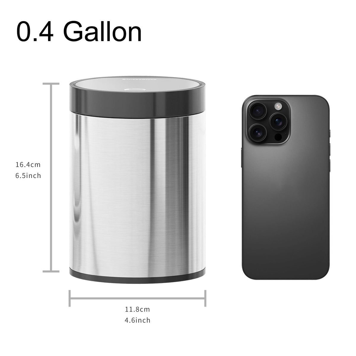 Mini Trash Can for Desk 0.4 Gallon Stainless Steel mini Desk Trash can with Lid