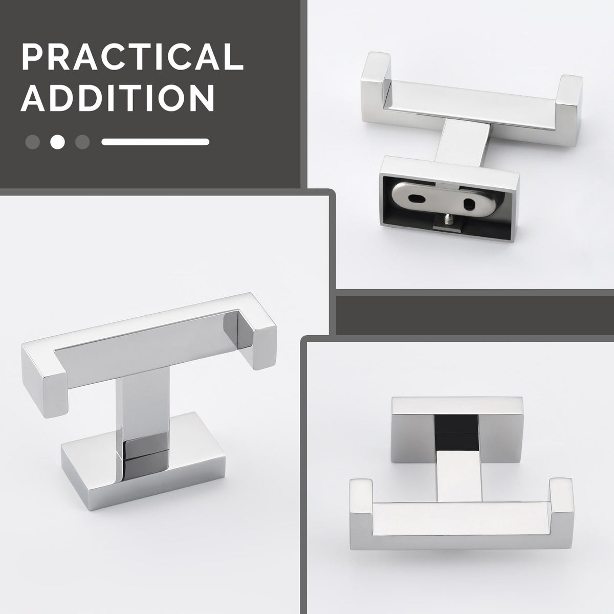 Double Towel Hooks Polished Chrome (2 Count)