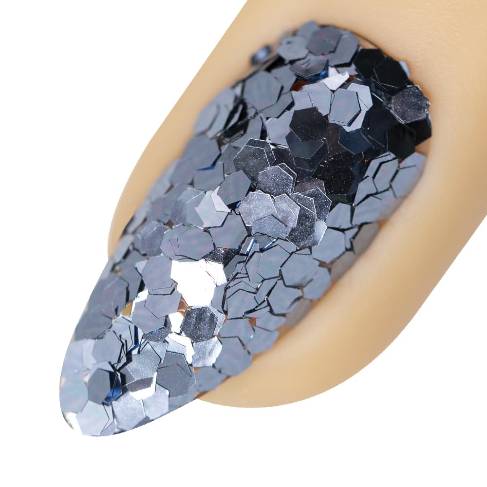 Young Nails Art Glitters - Premium Loose Nail Glitter Powder for Acrylic Nails & Gel Nails, Nail Sequins, Nail Sparkles, Nail Art Powder, Fine & Chunky Glitter, Durable, Gawd BOD, 1 oz