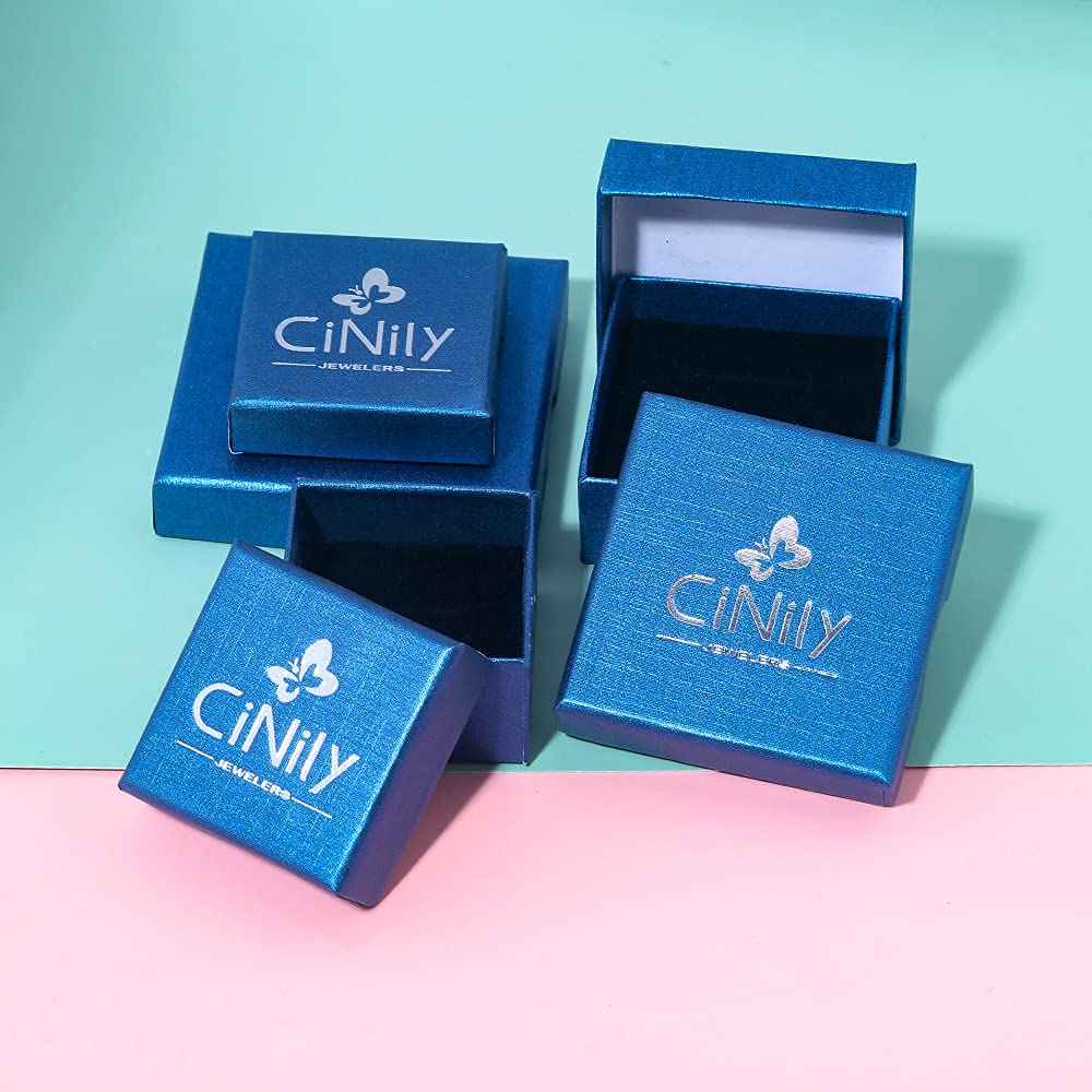 CiNily 2 Pairs Hoop Earring Set for Women Black Gold Plated Blue Opal Small Hoop Earring Hypoallergenic Cubic Zirconia Tiny Earrings