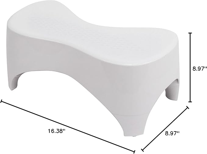 TUSHY New Ottoman Go Toilet Stool - White 7” Inch Tall | Anti Slip Step for Bathroom | Squat and Poop Stool | Modern Sleek for Adult and Kids