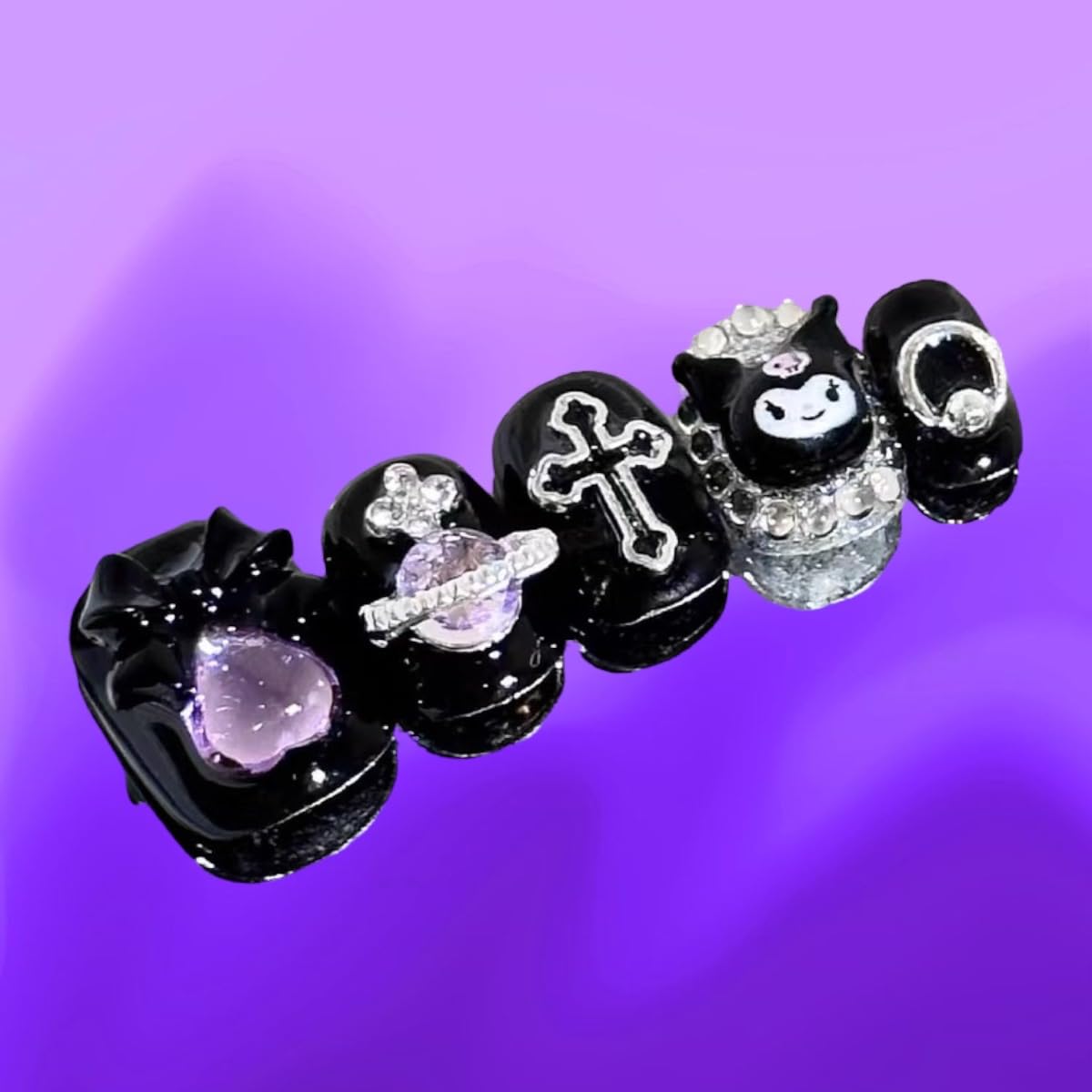 Kawaii Kuromi Pochacco 3D Nail Decal - Anime Press On Nails