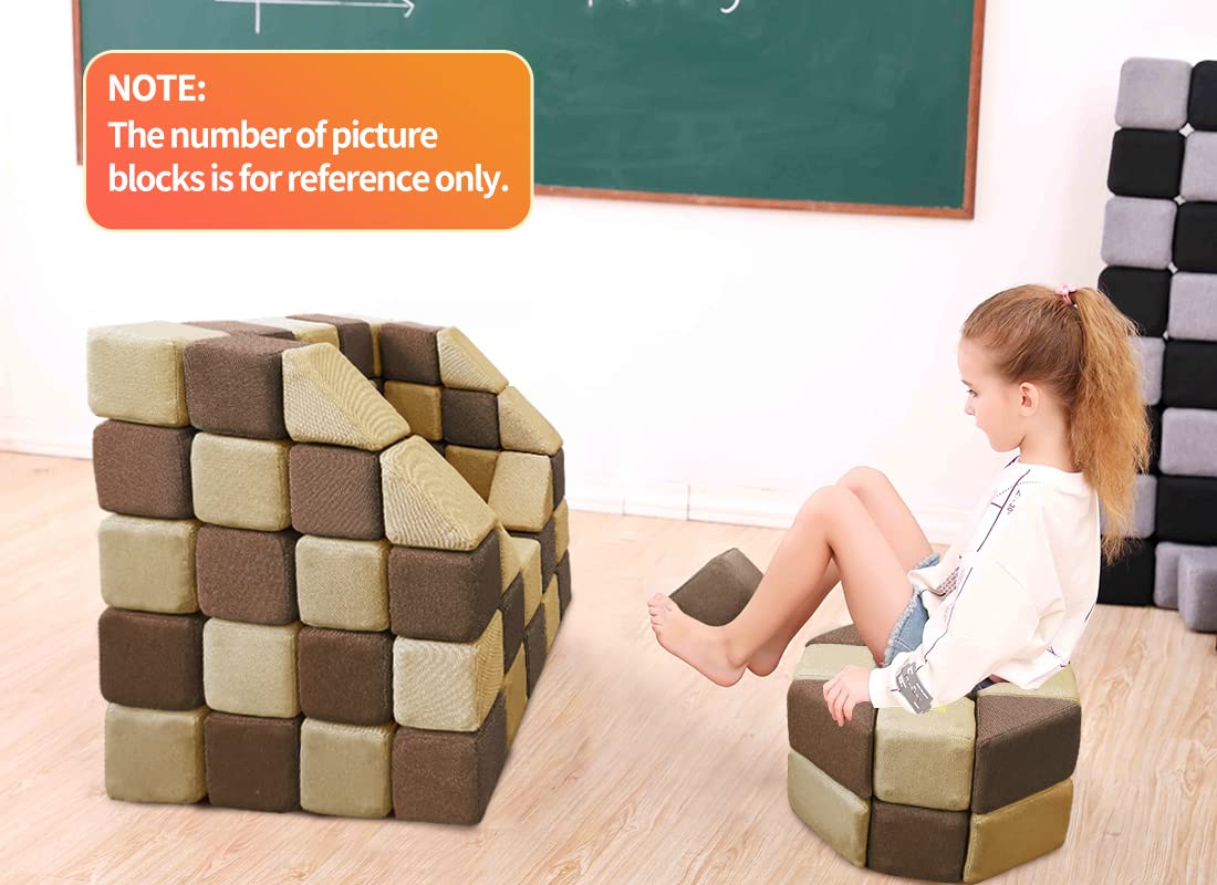 nets Tribe Magnetic Soft Building Blocks for Kids, Magnetic Blocks, Big Blocks, Educational Toys, Incredibly Fun Building Block for Children (Coffee Brown+Light Coffee Brown)