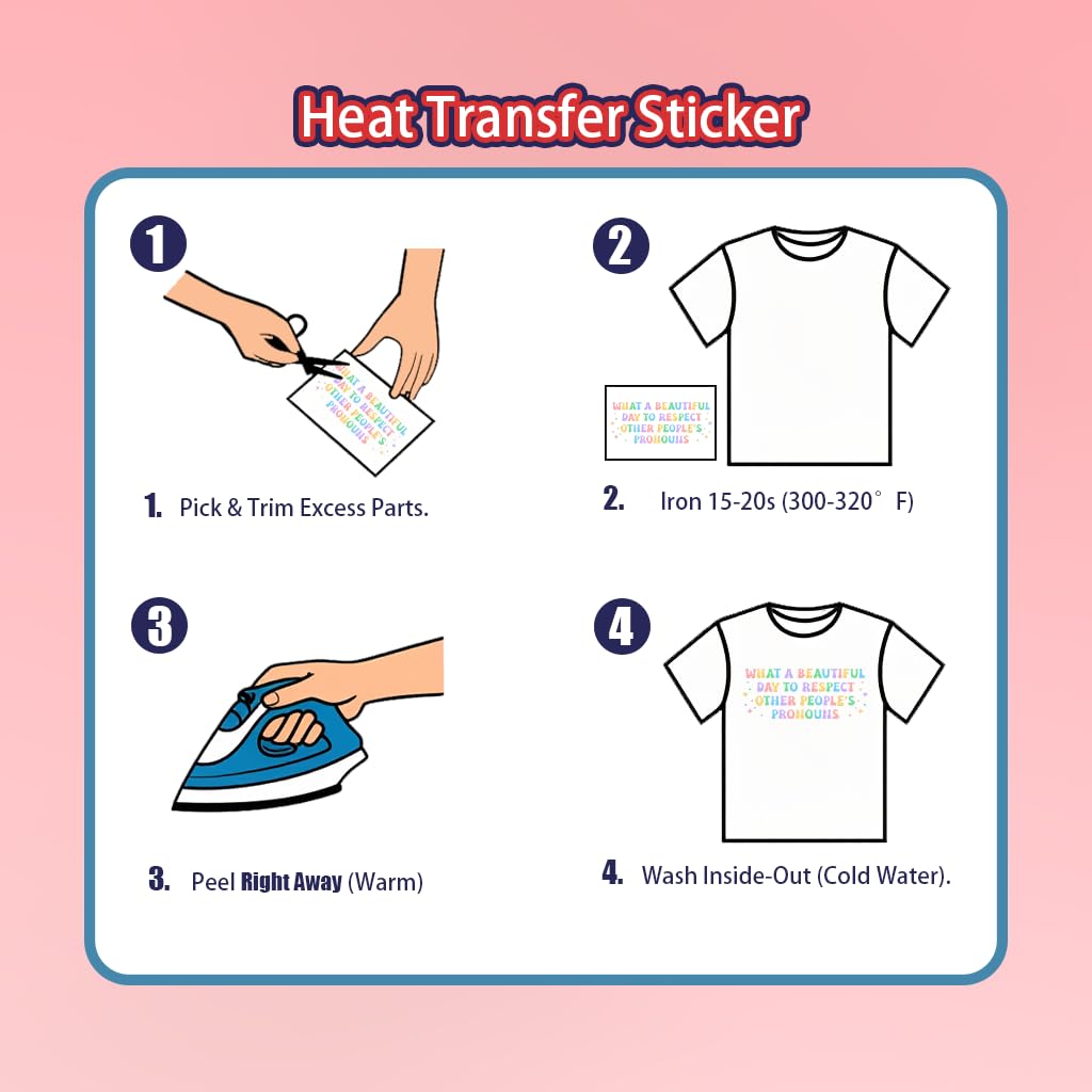 Kaudzut Gay Pride Months Iron on Transfers 20/30 Pcs Rainbow Heart LGBTQ Proud DTF Decals for Clothing DIY Crafts(StyleD-30pcs)