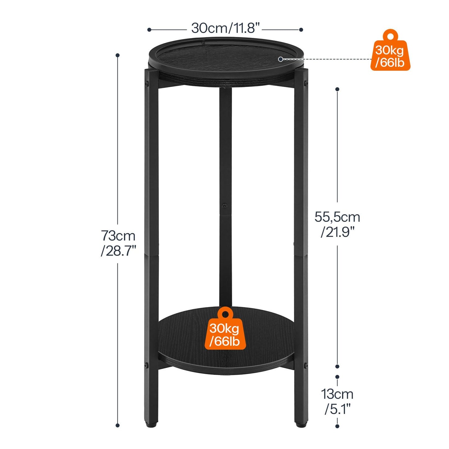 HOOBRO 29.5" Narrow Console Table and Small Round Side Table for Small Spaces Bundle, for Living Room Bedroom Kitchen, BF73XG01-BB167BZ01