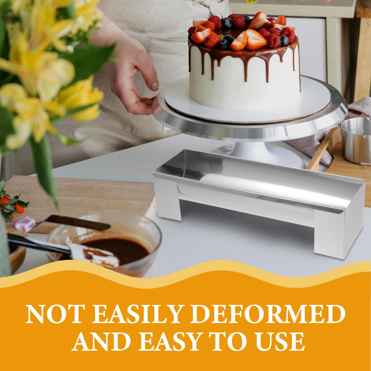 DECHOUS U-Shape Cake Mold: Stainless Steel Bread Baking Mold Bakeware Cranberry Biscuit Cake Mould for Home Kitchen Baking