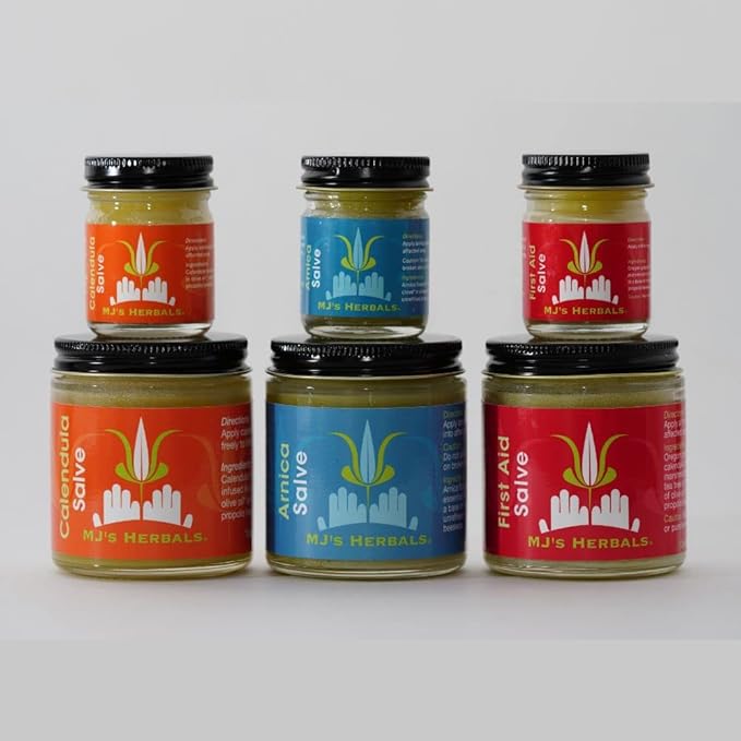 MJ’s Herbals Calendula Salve - Skin Soothing Balm, Coconut-Free Salve Made w/Calendula Blossoms and Propolis Beeswax (4 oz)