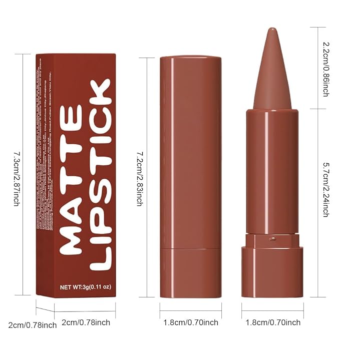 BINGBRUSH 2-in-1 Gradient Lip Liner & Lipstick Combo,Pink Matte Longwear Waterproof Lip Pencil with Cone Tip,Smudge Proof Crayon for Flawless Ombre Contour,Women's Long Lasting Makeup Set-04#Sienna