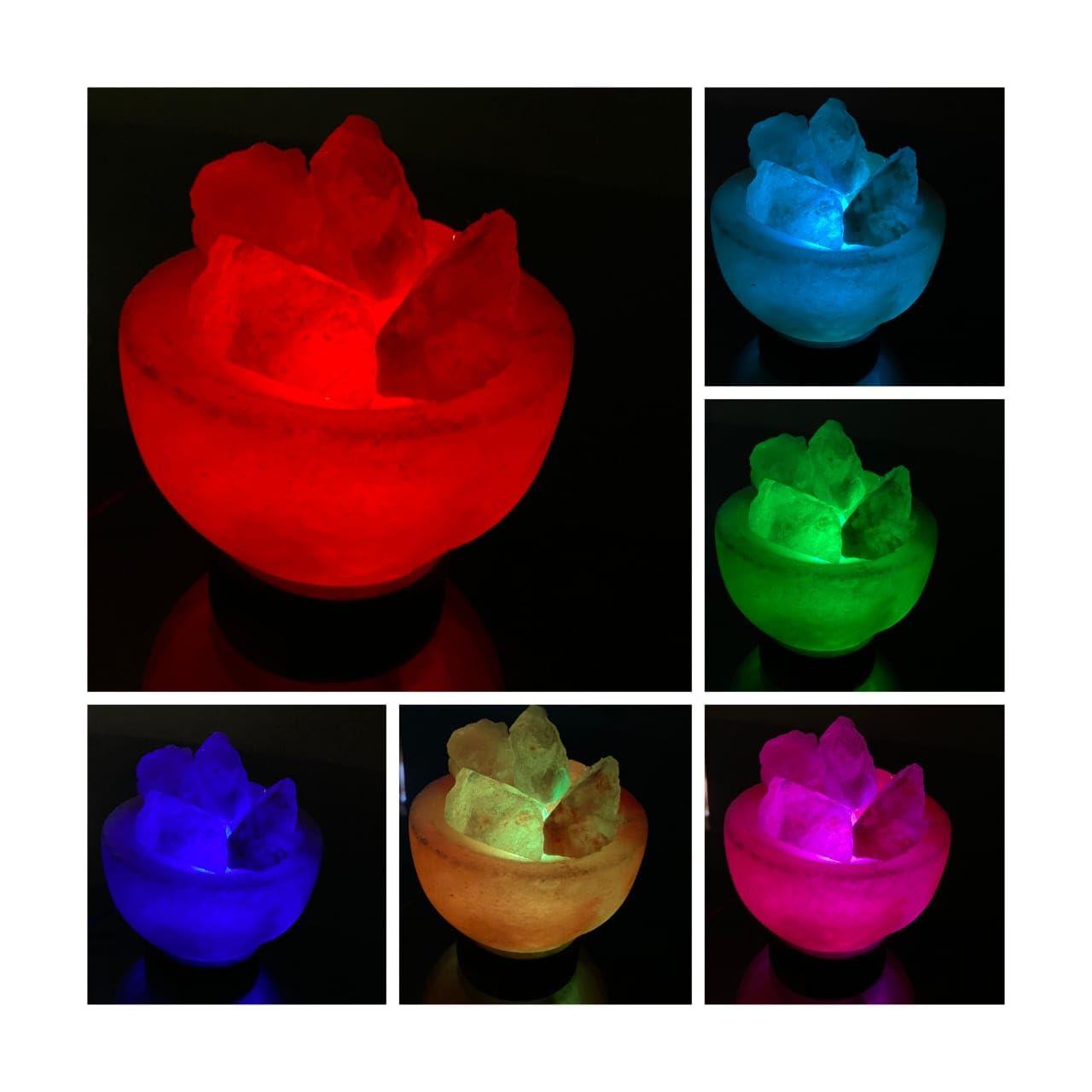 NatureBoost Himalayan Salt Lamp, USB Powered, Night Light Color Changing Lamp,Unique Gift Idea (Bowlnew)