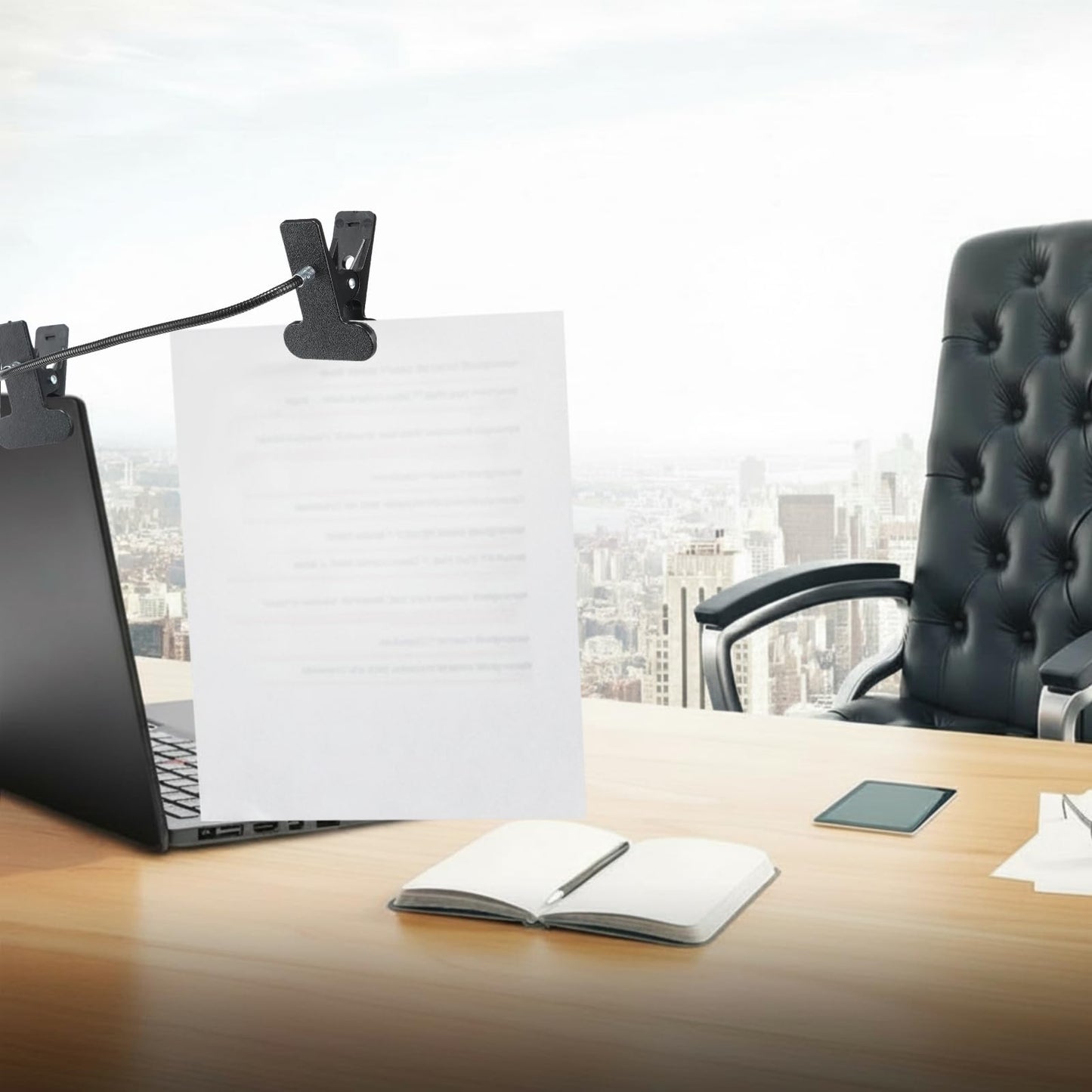 YooNotee 2 Pcs Paper Holder for Typing, Mini Clip On Document Holder Laptops and Monitors Copyholder Small Document Paper Stand for Desk Typing Compact Office Supplies, Black