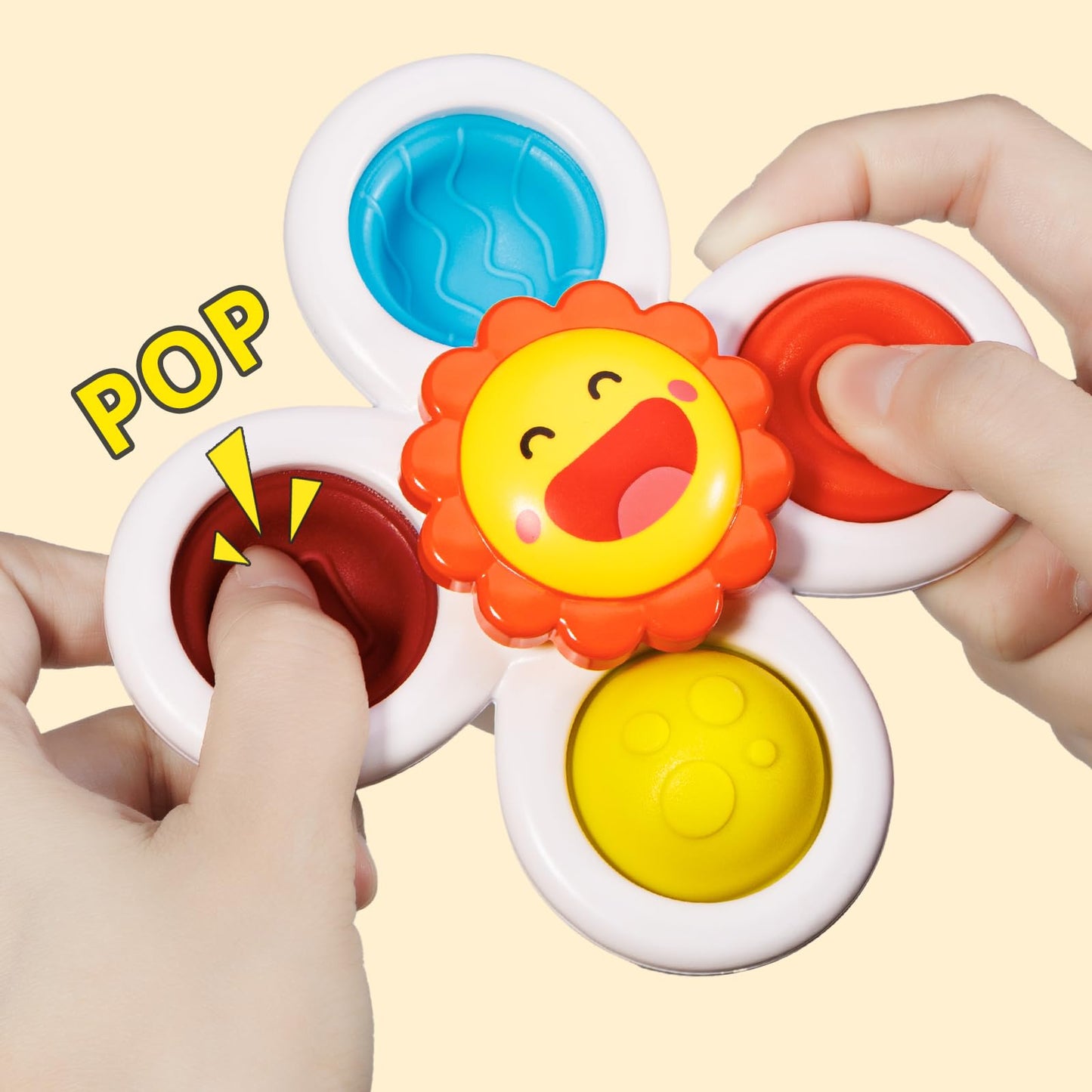 ALASOU 6 PCS Suction Cup Rotating Toys(3 Farm+3 Star) for Infant and Toddlers