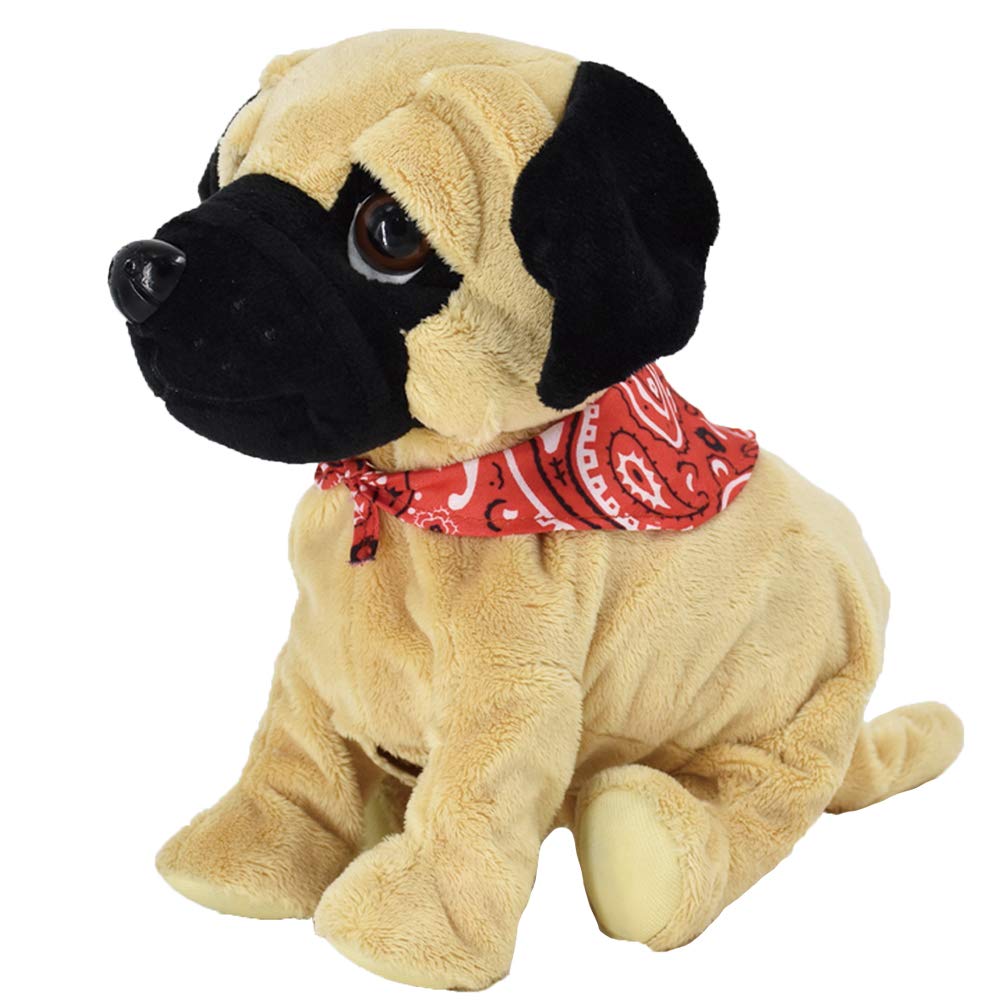 WEofferwhatYOUwant Pug Daddy - Interactive Plush Robot Dog Toy for Toddlers - Touch & Sound Activated, 8 Realistic Tricks - Barking, Crawling, High Five - Educational & Safe for Kids 18+ Months