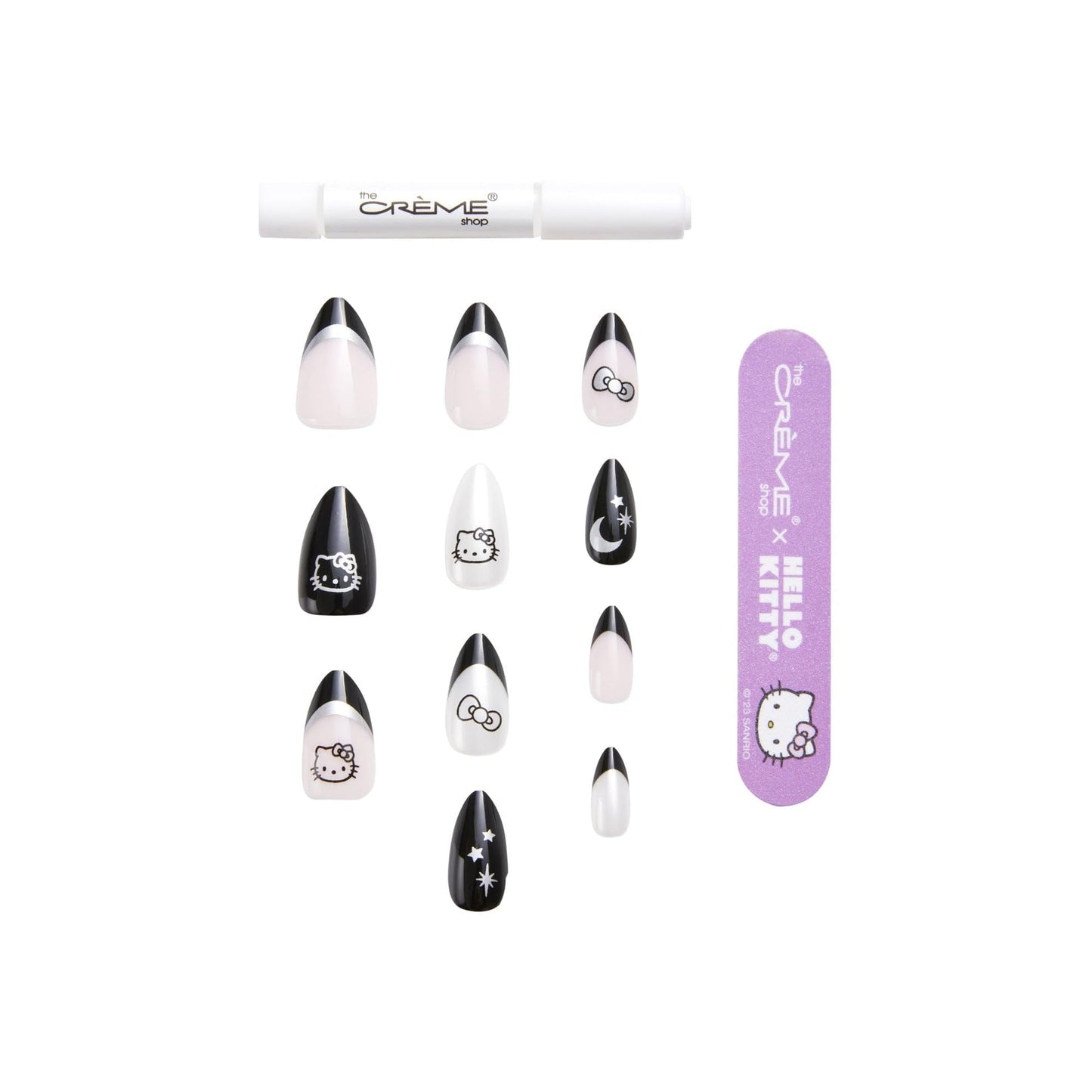 The Crème Shop x Hello Kitty Sweet Starlight Press-On Nails Instant & Reusable Manicure All-In-One Kit for Flawless Application Modern Design for Everyday Glamour Style Set of 1