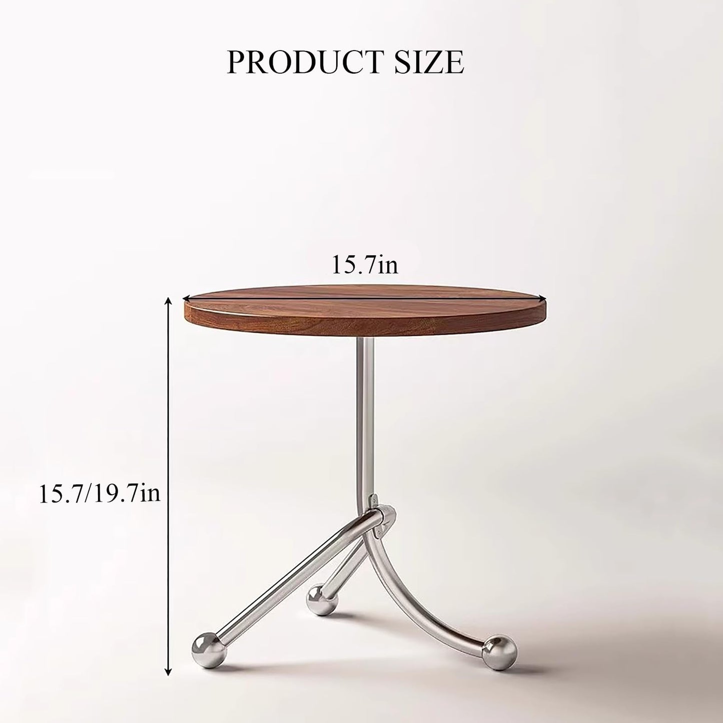 FUNEWBO Sturdy Small Round Side Table with Stylish Stand,Small End Table,Modern Nightstand for Living Room,Bedroom Plant Stand Indoor Outdoor(H:15.7in, Brown)