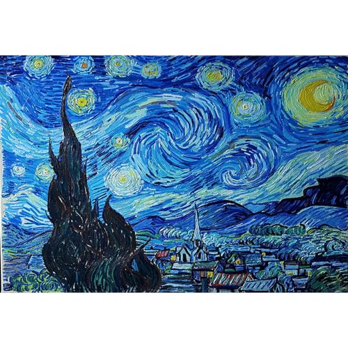 7x5ft Van Gogh Starry Sky Backdrop Abstract Stars Wall Oil Painting Photography Background Van Gogh Aesthetic Artwork for Wallpaper Decoration Birthday Party Baby Shower Wedding Photo Studio Props - size: 7x5ft
