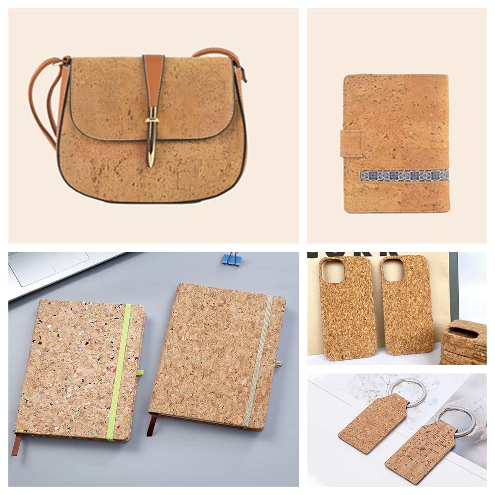 9 Pcs Soft Natural Texture Cork Faux Leather Sheets A4 Size Thin Real Cork DIY Crafts Fabric for Earrings Handbags Wallets Handicraft Accessories