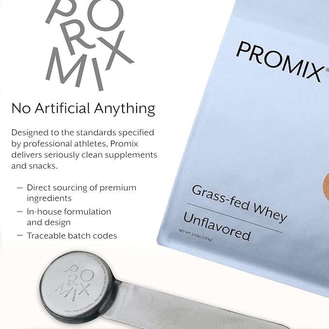 ProMix Nutrition Whey Protein Powder, Unflavored - Grass-Fed - Post Workout Fitness & Nutrition Shakes, Smoothies, Baking & Cooking Recipes - Gluten-Free & Keto-Friendly - 2.5 Pound (Pack of 1)
