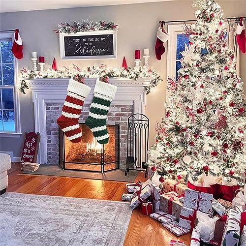 Christmas Stocking Knitting Socks Bag Hanging Christmas Tree Ornaments Christmas Decorations for 2023 New Year