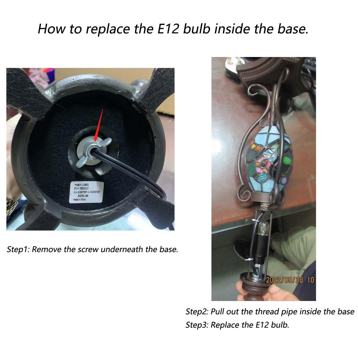 Bieye L10954 Raven Sitting on Bare Tree Branch in Full Moon Night Tiffany Style Stained Glass Table Lamp for Home Decor (Dark Blue, 16Wx24H)