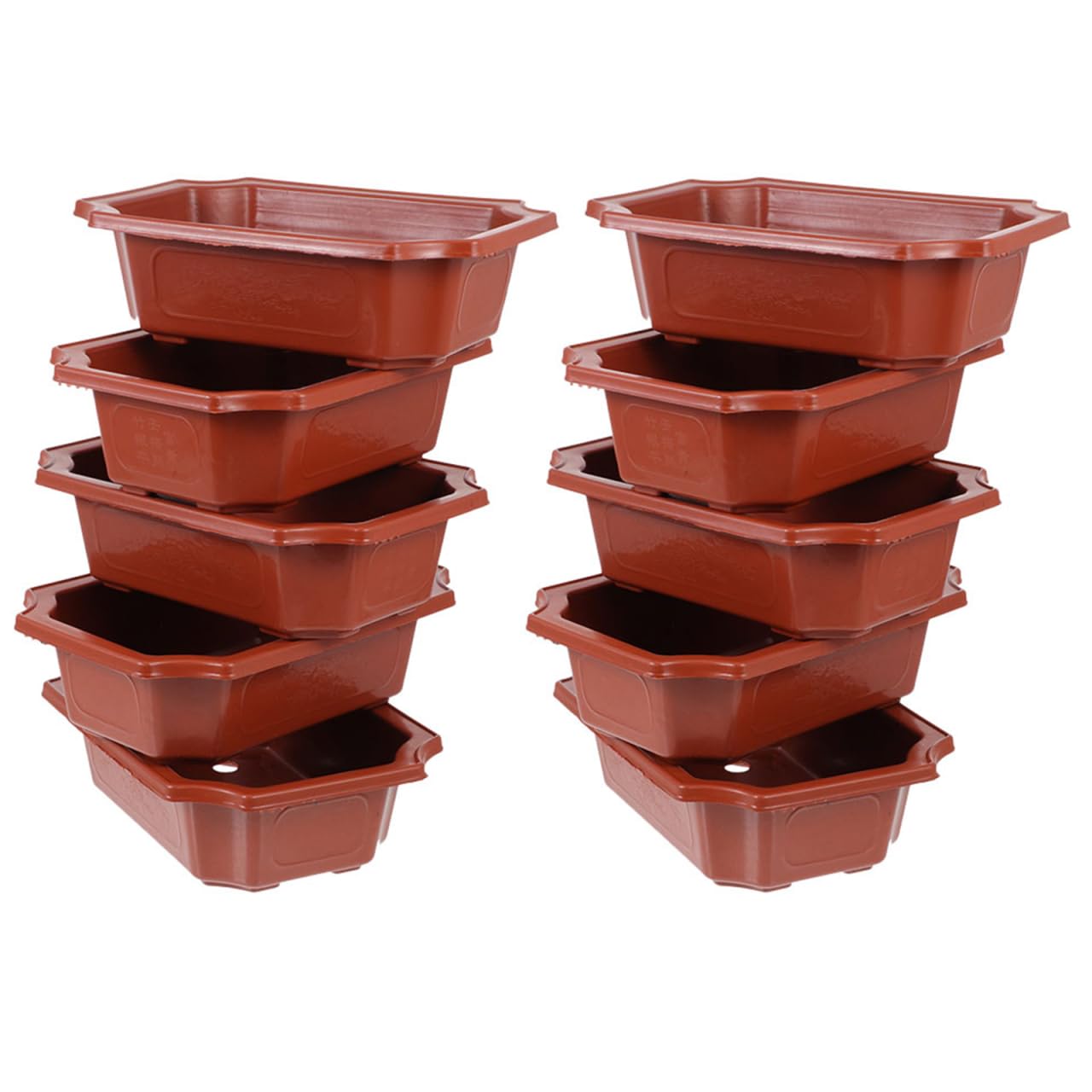 DOITOOL Rectangular Planter Bonsai Training Pot 10PCS Plastic Flower Plant Growing Pot Nursery s with Drainage Hole for Home Office Garden Balcony Decoration Orchid
