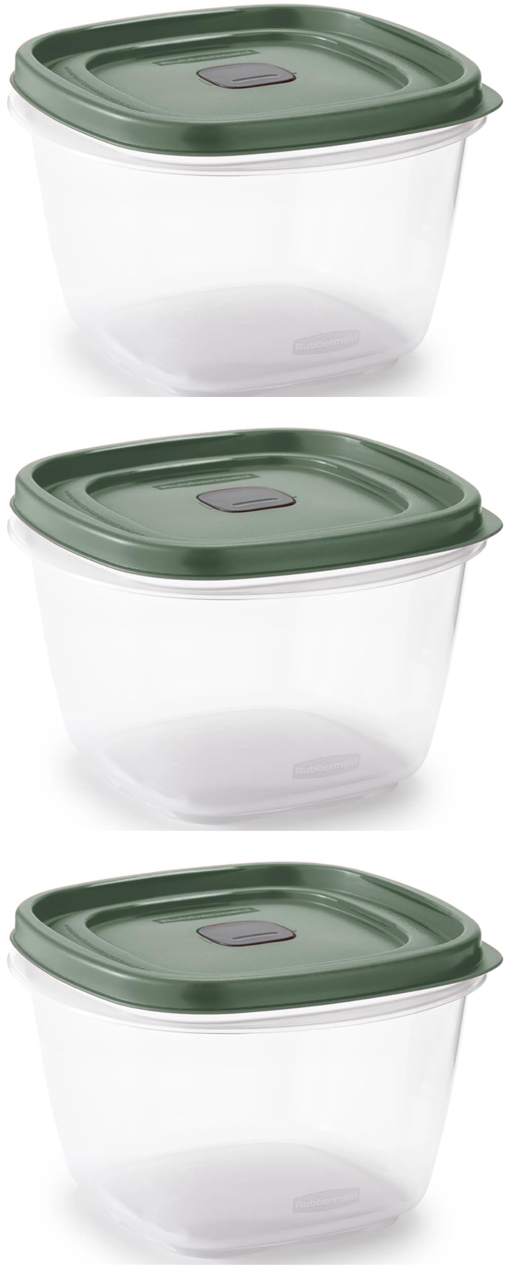 Utenselux Bundle Rubbber Maid Storage Containers, Easy Find Lids, Blue Spruce, 7 cup,Food Storage Set, Clear Meal Prep Containers, 3 Piece Set