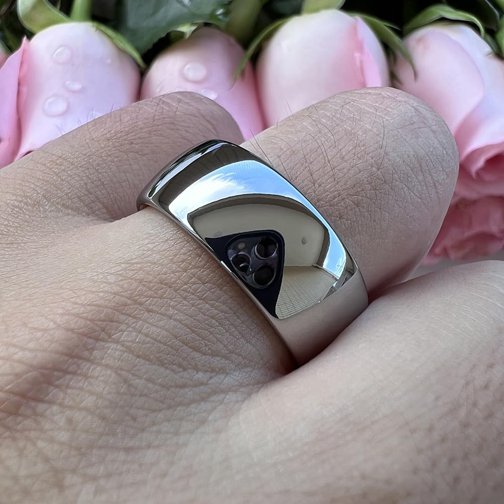 TUTISS 10mm Tungsten Rings for Men Women Engagement Wedding Bands Domed Polished Comfort Fit Size 9