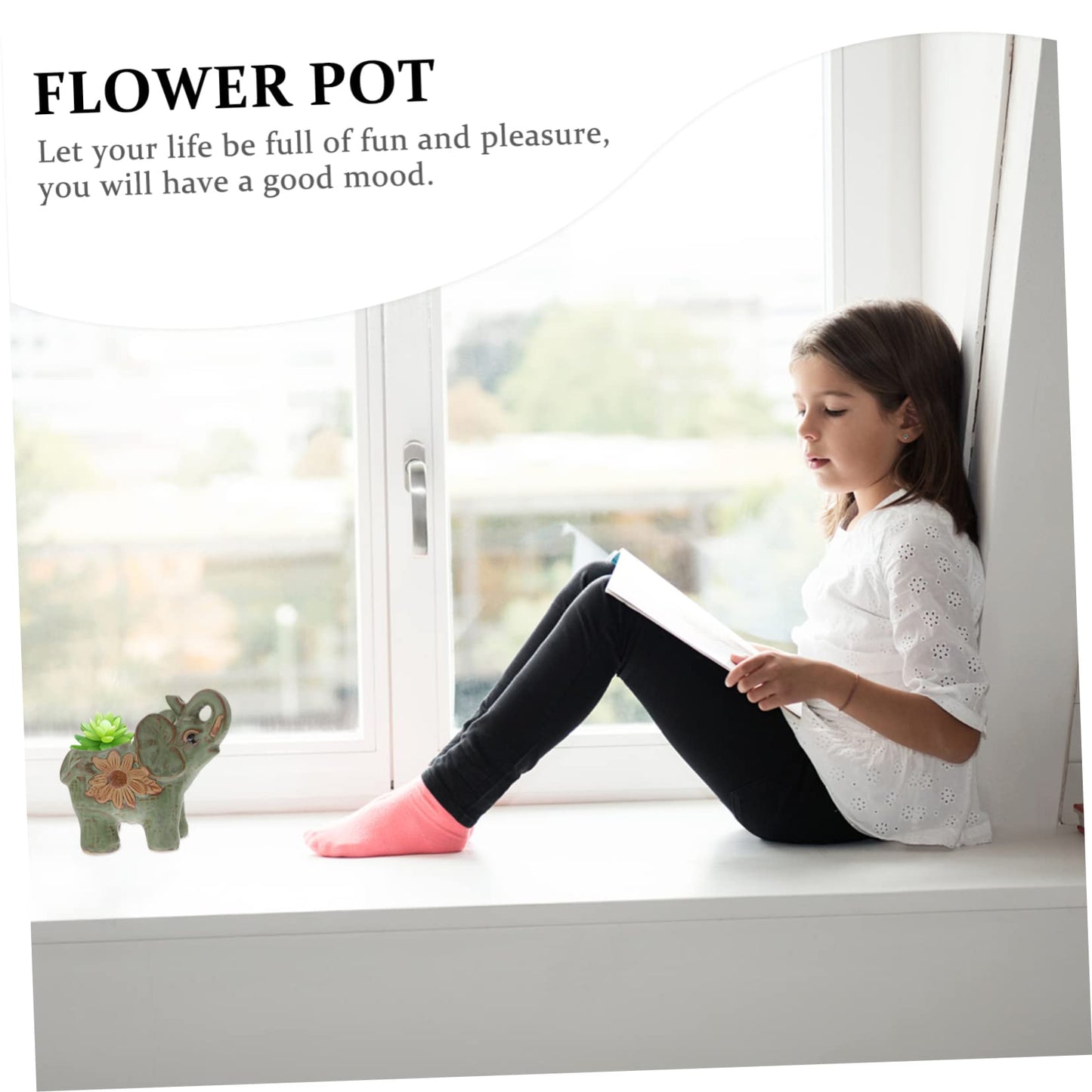 HANABASS 2Pcs Small Ceramic Elephant Planter Green Retro Flower Pots for Succulent Plants Small Cactus Holders Decorative Animal Plant Pots for Indoor Outdoor