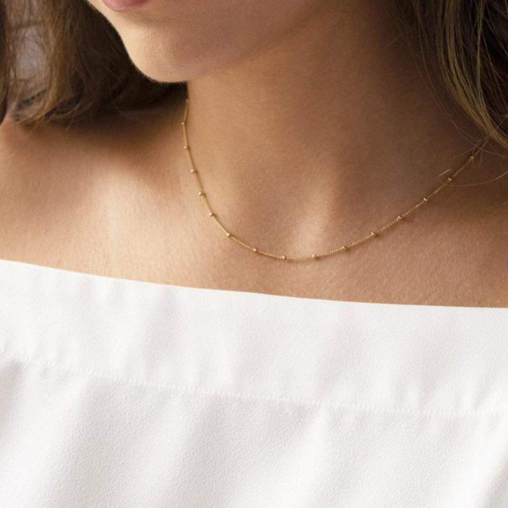 Turandoss Disc Layering Necklaces Handmade Jewelry Choker Delicate Necklace Simple Choker Necklace for Women