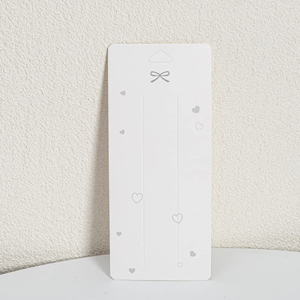 UUYYEO 100 Pcs Hair Clip Display Cards Hair Bow Holder Cards Rectangular Paper Cardboard for Hair Accessories Display and Organizing