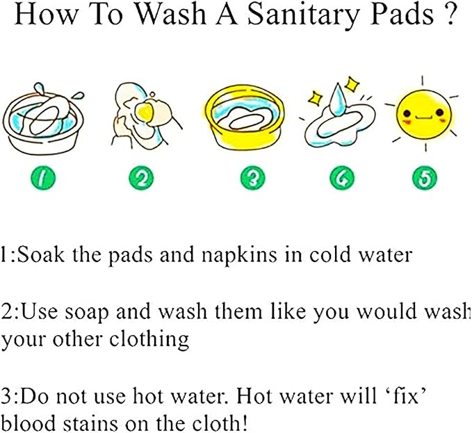 PHOGARY Reusable Menstrual Pads (7 in 1), Bamboo Cloth Pads for Heavy Flow with Wet Bag, Washable Overnight Cloth Panty Liners Period Pad, Large Sanitary Pad Set with Wings for Women