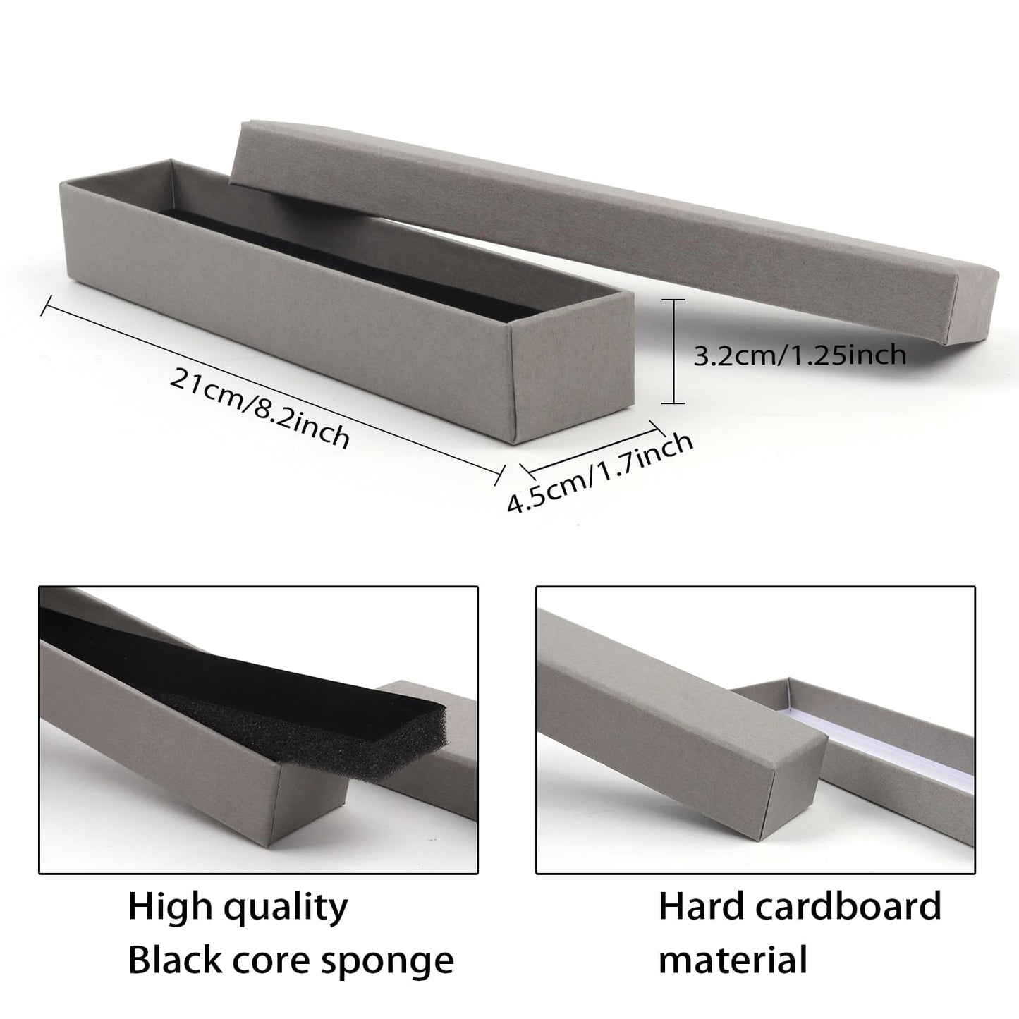 Rocutus Jewelry Gift Boxes Necklace Earring Ring Box Gift Box,12 Pack Jewelry Gift Boxes Necklace Gift Boxes Cotton Filled Cardboard Paper Box Gift Cases for Wedding, Engagement (Grey)