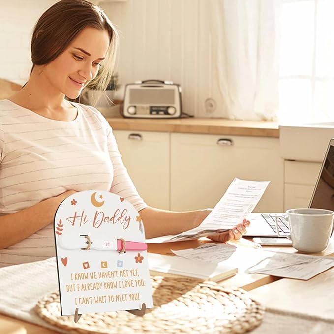 Baby Announcement for Dad Surprise Pregnancy Announcement Ideas Baby Reveal for Husband Daddy to be Gifts Newborn Pregnancy Test Announcement Keepsake Wooden Sign