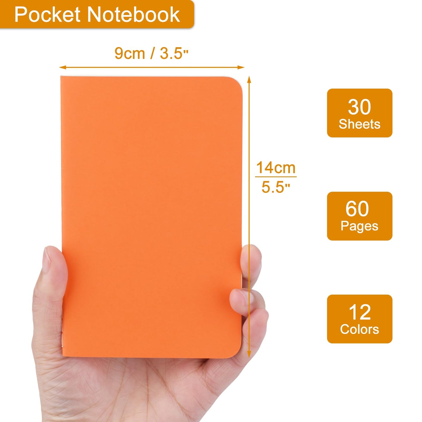 ZCZN 60 Pack Mini Pocket Notebooks Bulk, 3.5 X 5.5 Inches Mini Journals, 30 Sheets/60 Pages, Colorful Cover Notepads for Writing, Planing, Work, Memo (60, Lined)