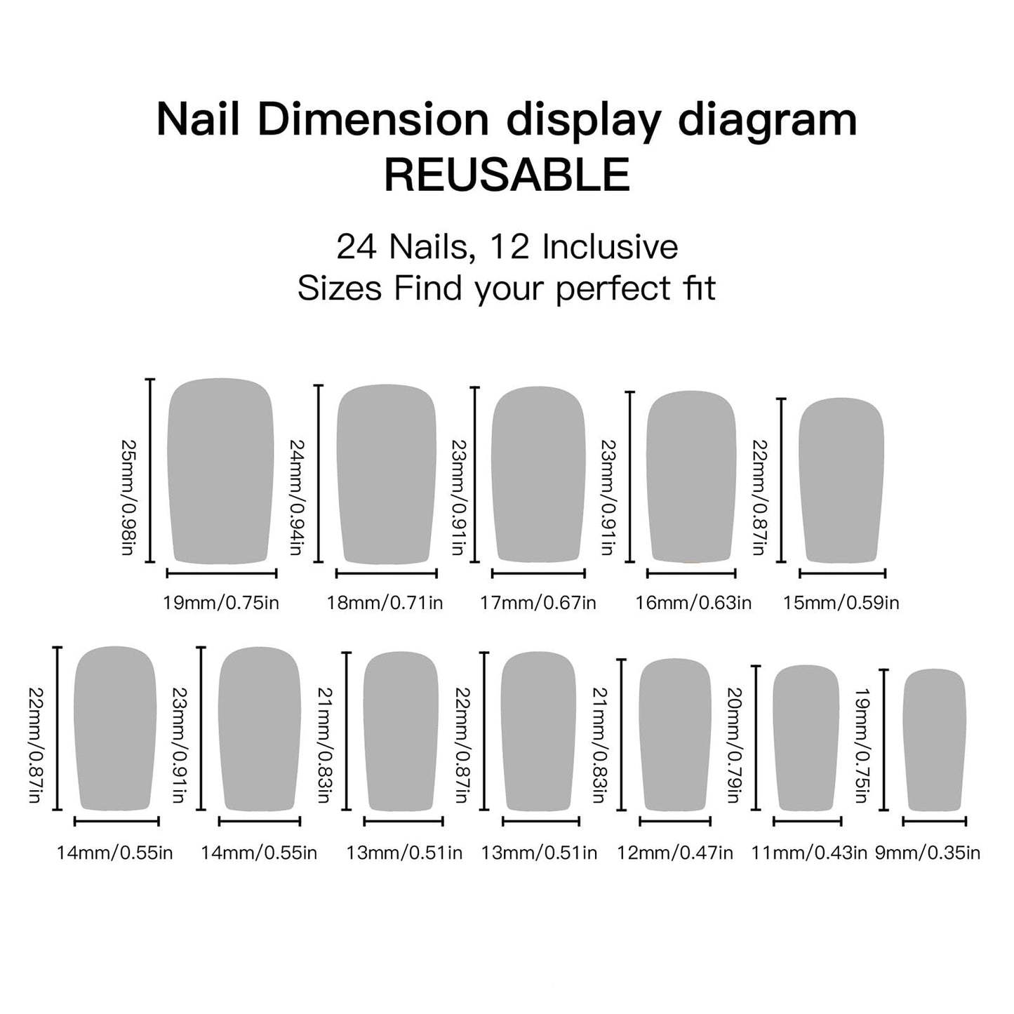 Beach Press on Nails Medium Square Blue Wave Fake Nails Gradient False Nail with Glitter Design Glossy Full Cover Stick on Nail Reusable Artificial Summer Nails for Women Manicure 24Pcs