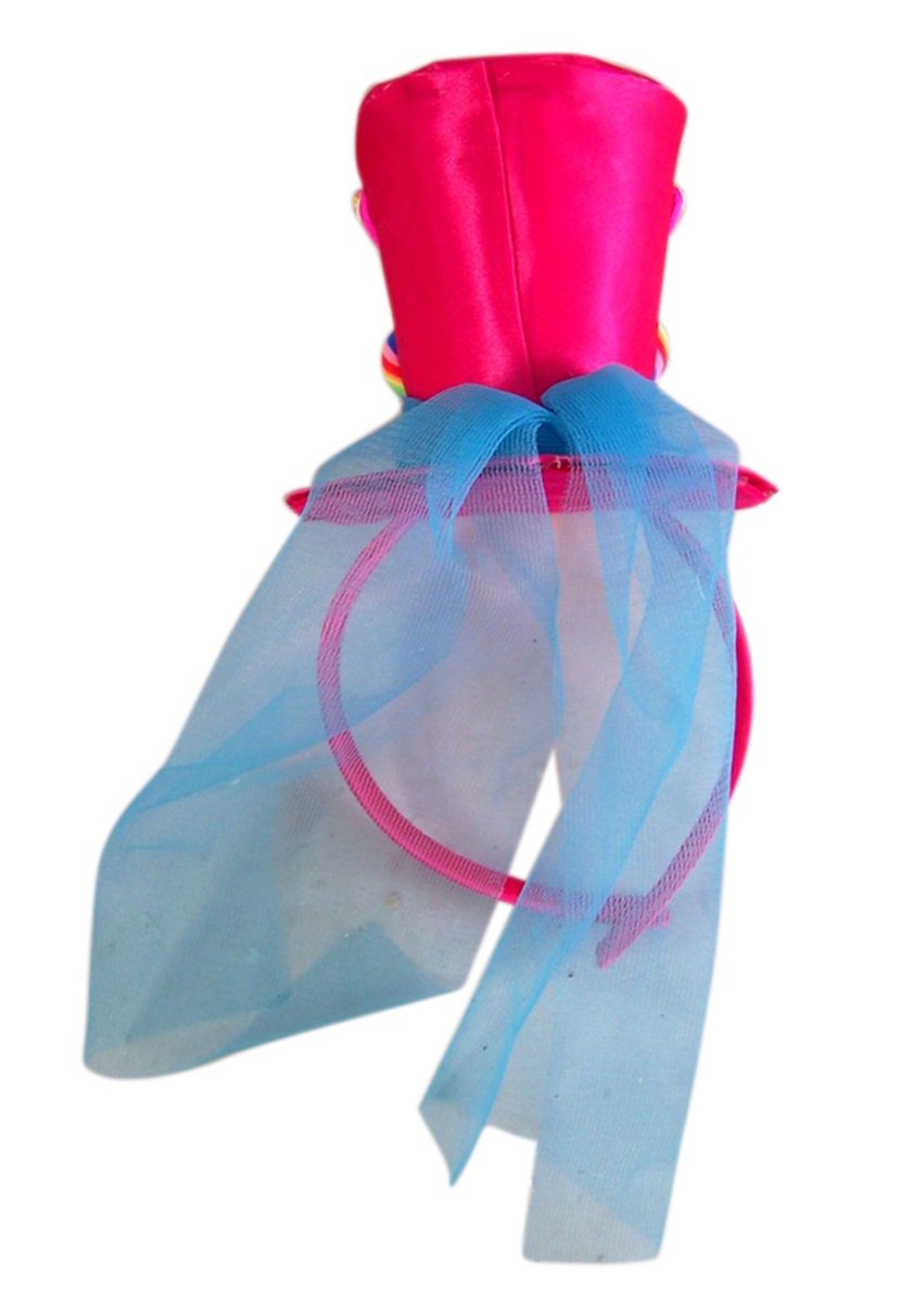 Needzo DIY Candy Costume Headband, Pink Mini Top Hat with Veil, Photo Props, Theme Party Cosplay Outfit Accessories