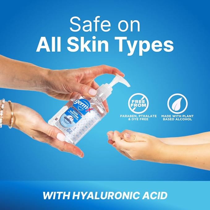 Germ-X Hydrating Hand Sanitizer, with Hyaluronic Acid, 1L Bulk Pack, No Rinse Formula, Sanitizing Liquid Gel for All Skin Types, Formulated without Parabens, Phthalates & Dyes