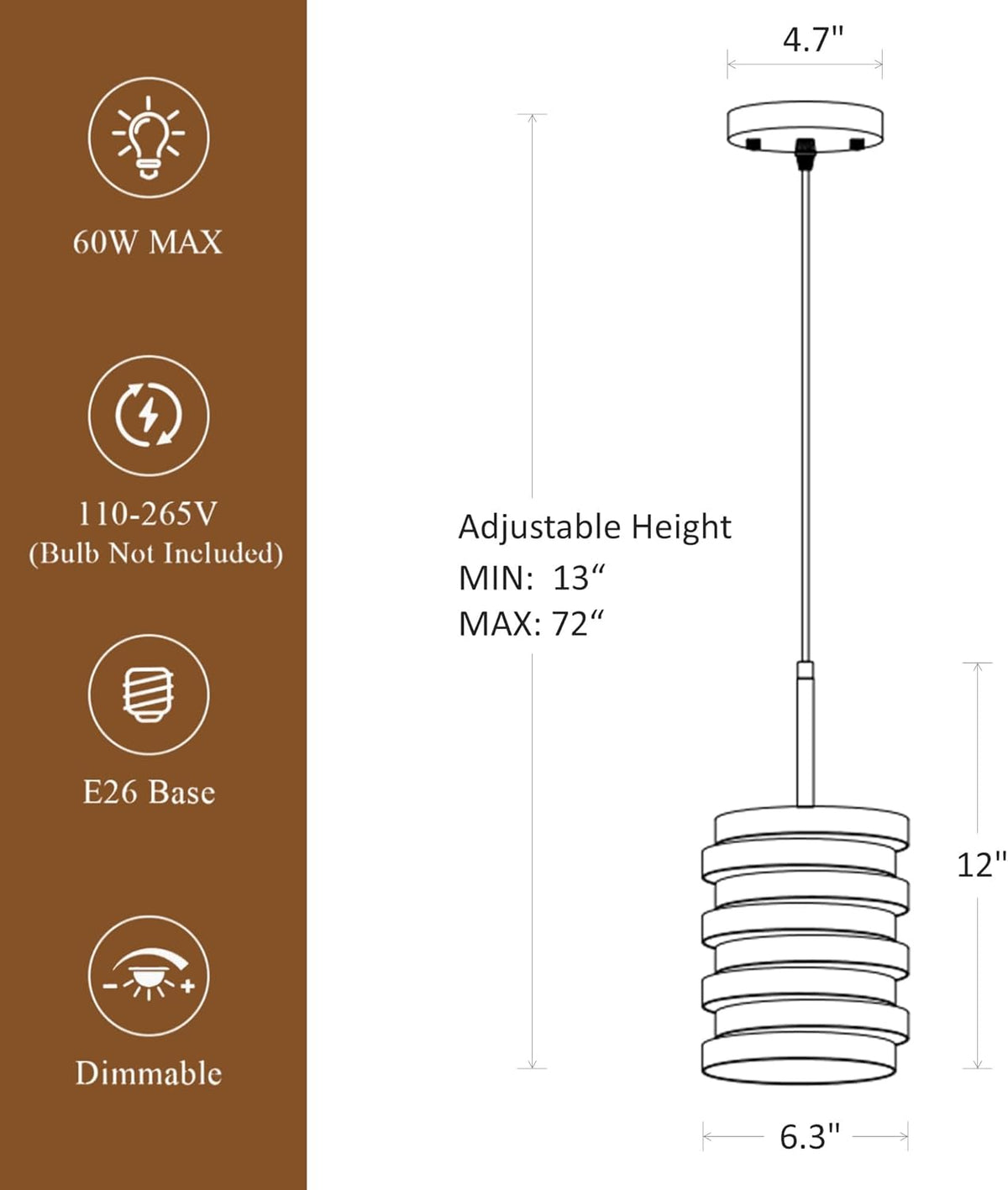 Modern Farmhouse Pendant Lights Kitchen Island, Industrial Multiple Rings Hanging Pendant Light Fixtures for Sink Bar Entrance Bathroom Hallway, Black with Gold Interior