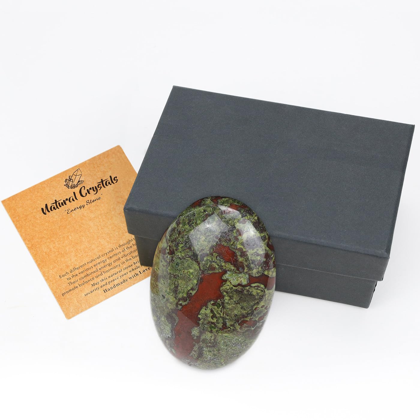 MAIBAOTA 2.4" Large Bloodstone Crystals Stone Polished Palm Stone Healing Crystals 0.7" Thick Natural Reiki Gemstone Worry Stone Energy Balancing Anxiety Stress Relief Meditation 1 Pc