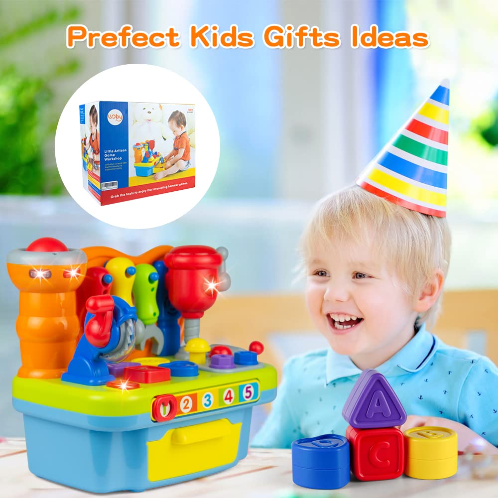 Woby Multifunctional Musical Learning Tool Workbench Toy Set for Kids with Shape Sorter Tools