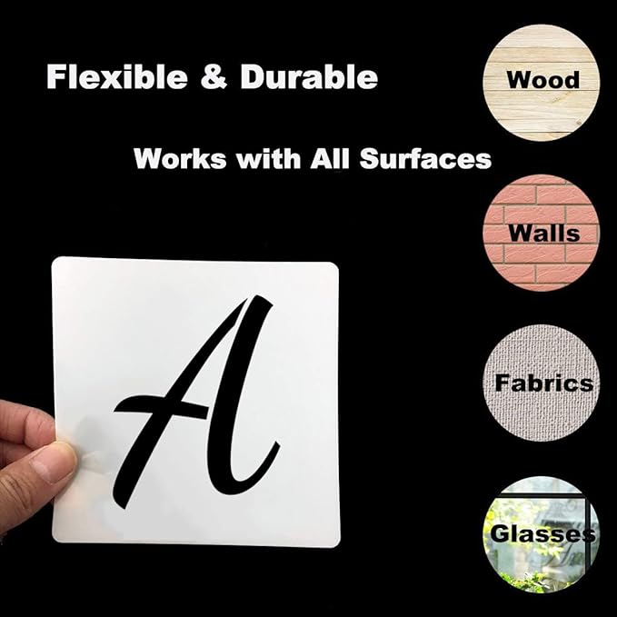 2 Inch Alphabet Letter Stencils for Painting - 70 Pack Letters and Numbers Stencil Templates with Signs for Painting on Wood, Reusable Number and Letter Stencils for Chalkboard Wood Signs & Wall Art