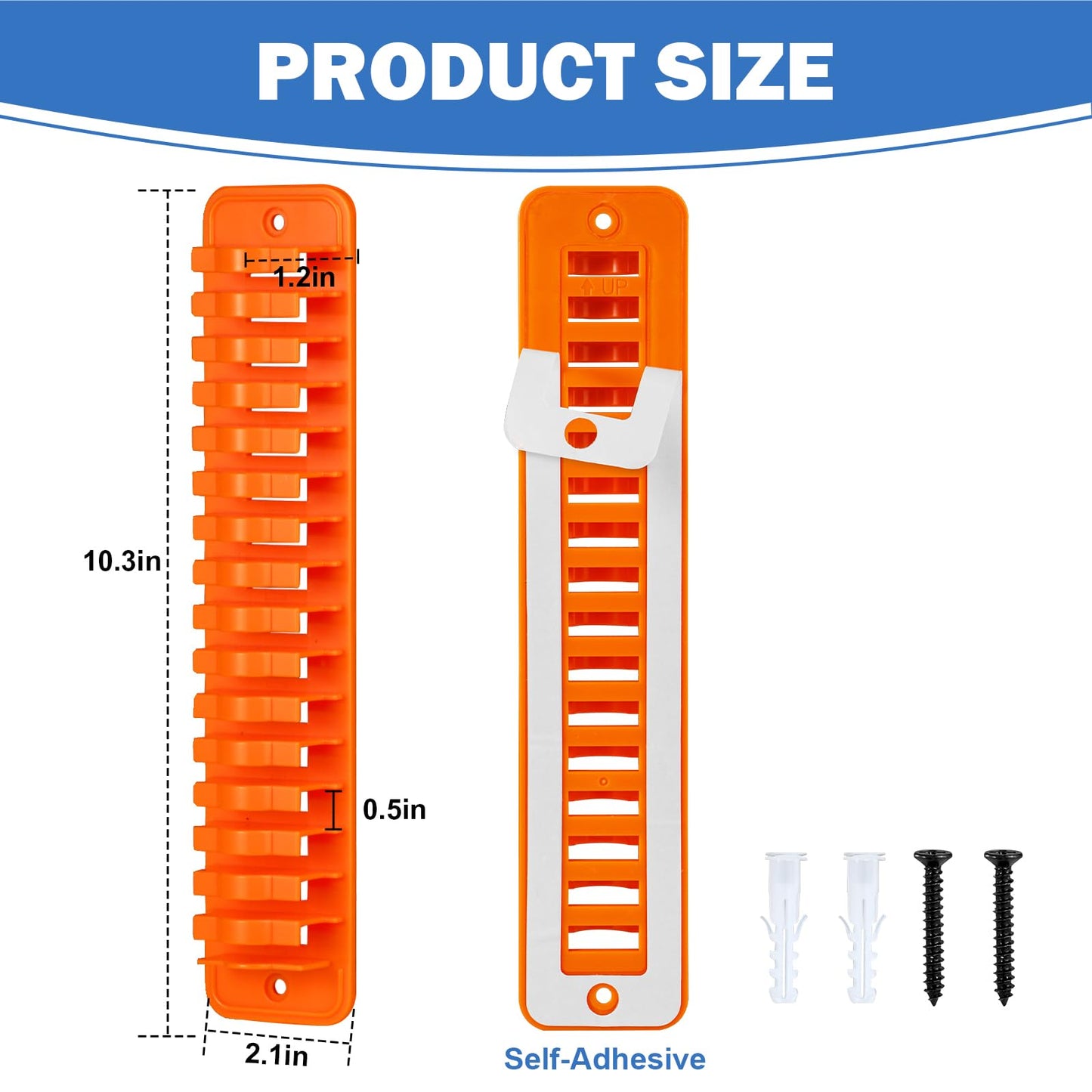 NAZZO Hat Racks for Wall, Hat Holder for Baseball Caps, Adhesive or Drilling Double Use Hat Display Hooks, Hat Organizer for Men Boys Bedroom Accessories, 2Pack Holds Up to 32 Caps, Orange