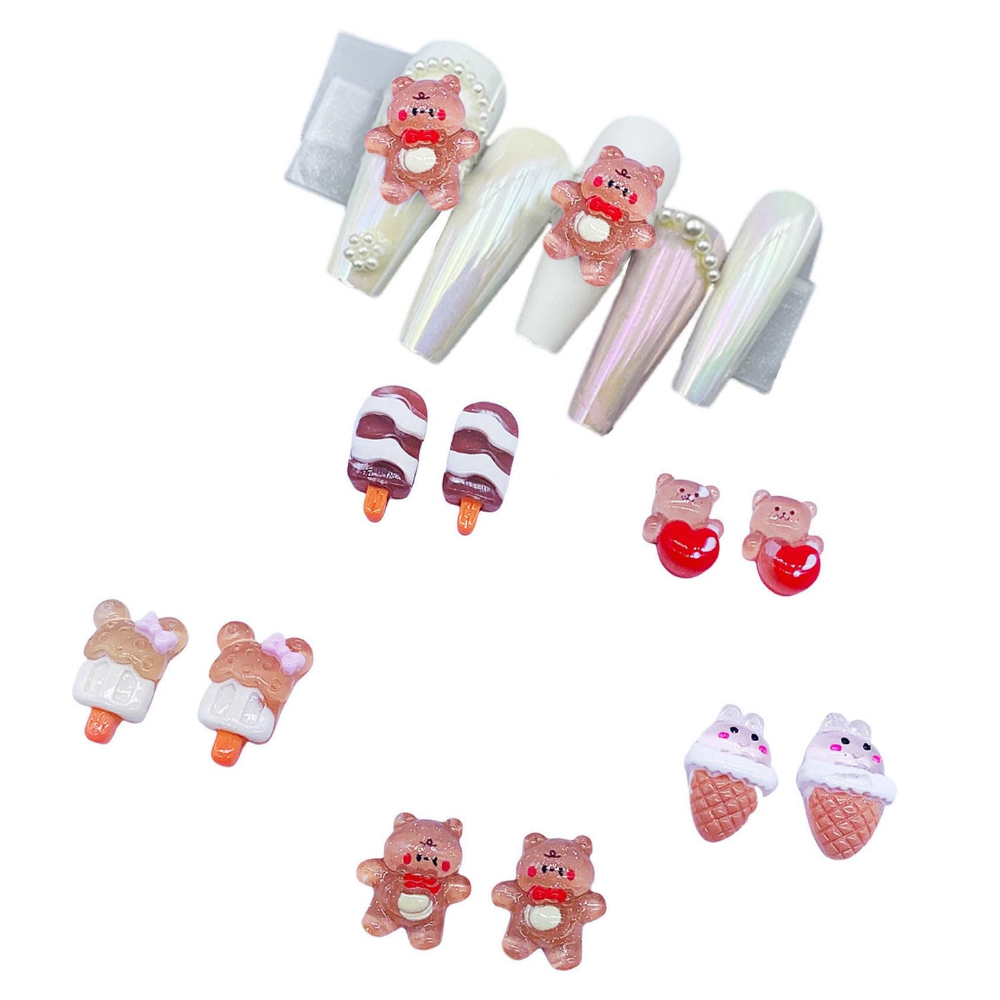JINDUODUO 100 Pcs Flatback Mini Resin Slime Charms Bulk for Nail Art Crafts, Flatback 3D Mixed for DIY Scrapbooking Crafting