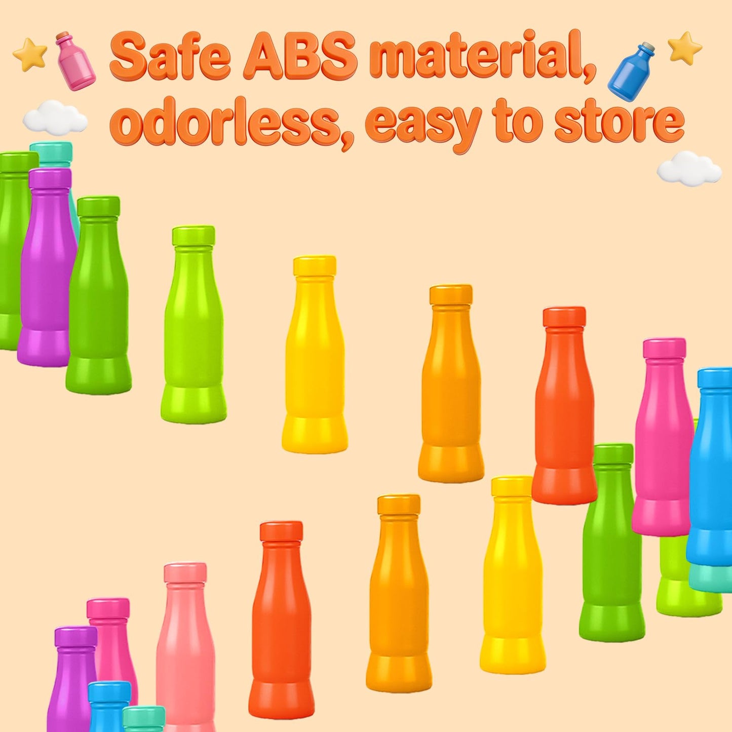 Vodolo 20pcs Bottle Color Match Game,Family Matching Games for Kids 8-12,Memory and Logical Training Bottle flip Game for fmaily, Party Activities