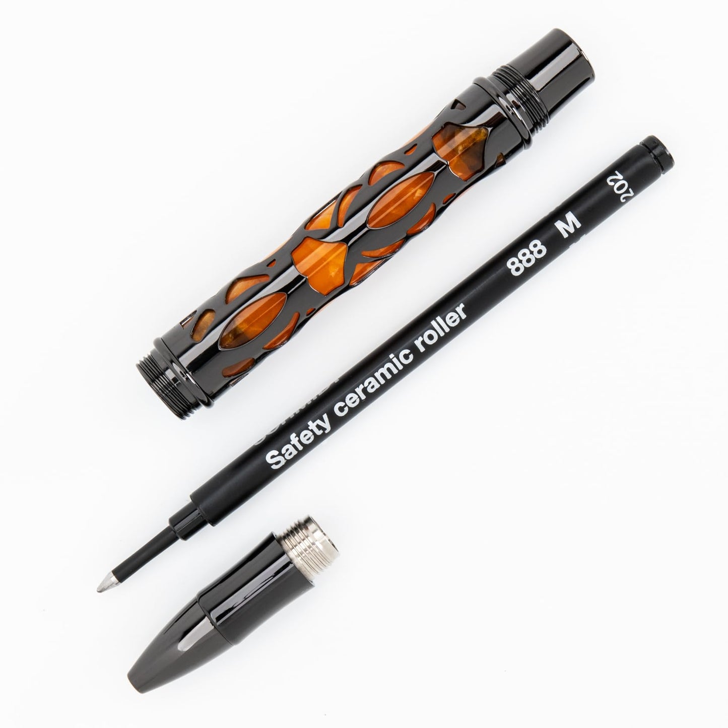 Conklin Endura Deco Crest Rollerball Pen in Orange with Rose Gold Accents – Refillable Rollerball Writing Instrument by Conklin Pen Company