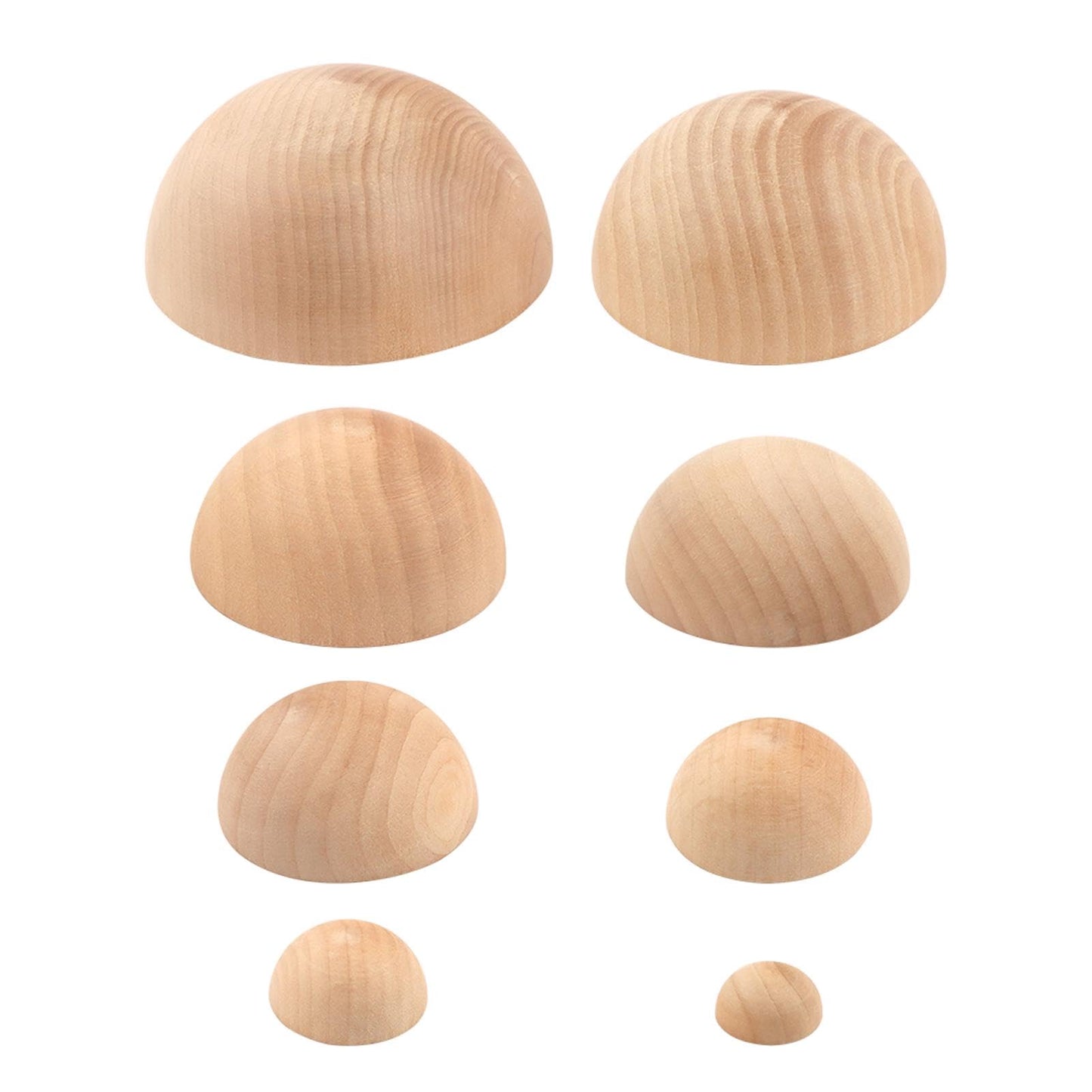 8 Pcs Half Round Pottery Tools Set, 8 Sizes Wooden Hemisphere Ceramic Top Tool, Pottery Plate Press Tool Clay Tools for Making Ceramic Bowls and Plates