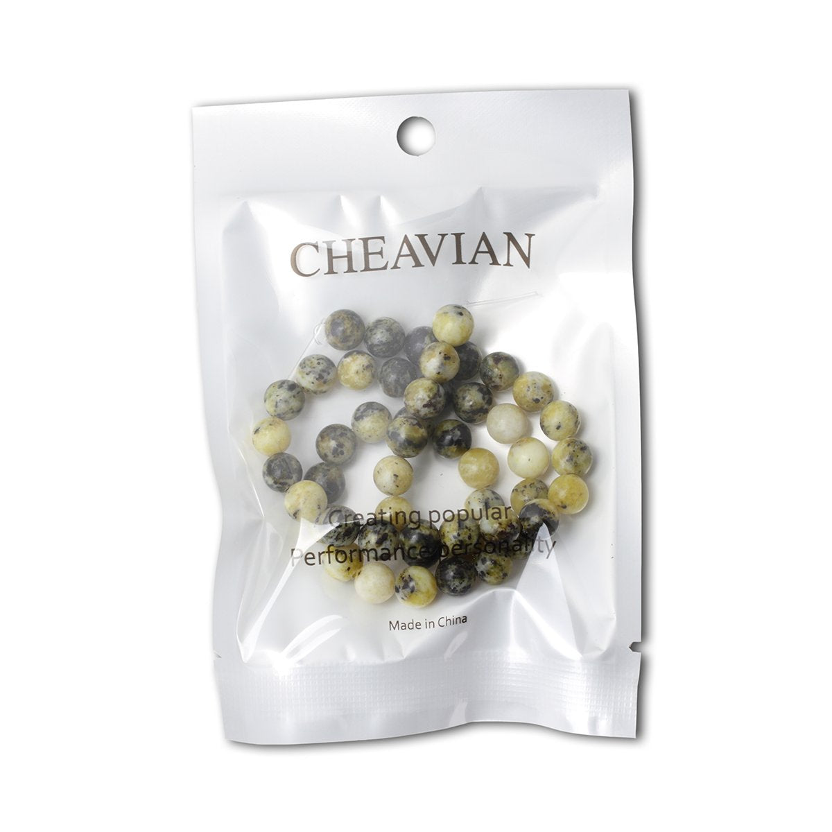 CHEAVIAN 45PCS 8mm Natural Yellow Turquoise Gemstone Round Loose Beads Stone Beads for Jewelry Making DIY Materials 1 Strand 15"