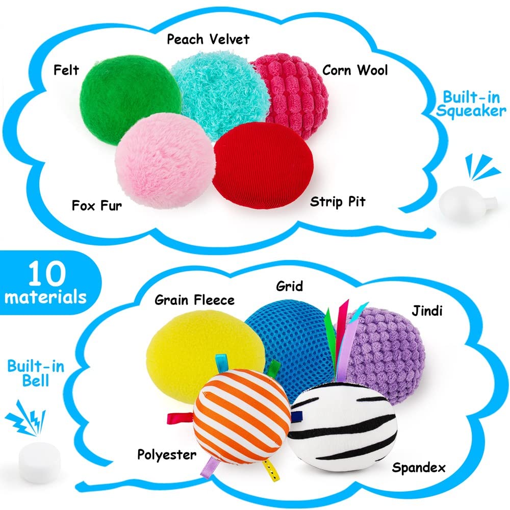 Baby Sensory Texture Ball Toy Set,10Pcs Montessori Toys for Babies 6-12 Months,Develop Fine Motor & Sensory Play for Newborns’ Early Learning,Fidget Stress Toys for Autism/Anxiety Relief.