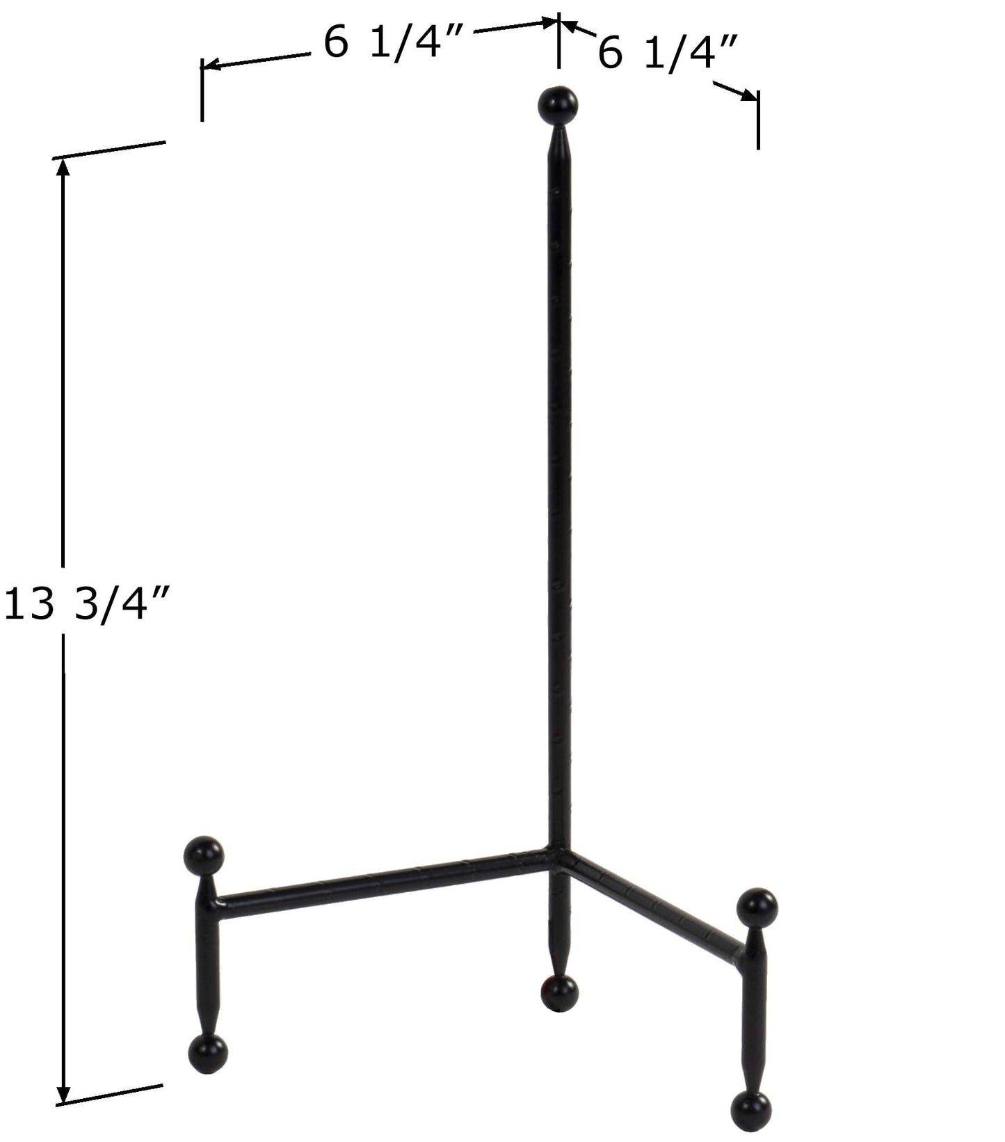 Red Co. Decorative Tripod Plate Stand and Art Holder Easel in Black Finish - 14" h