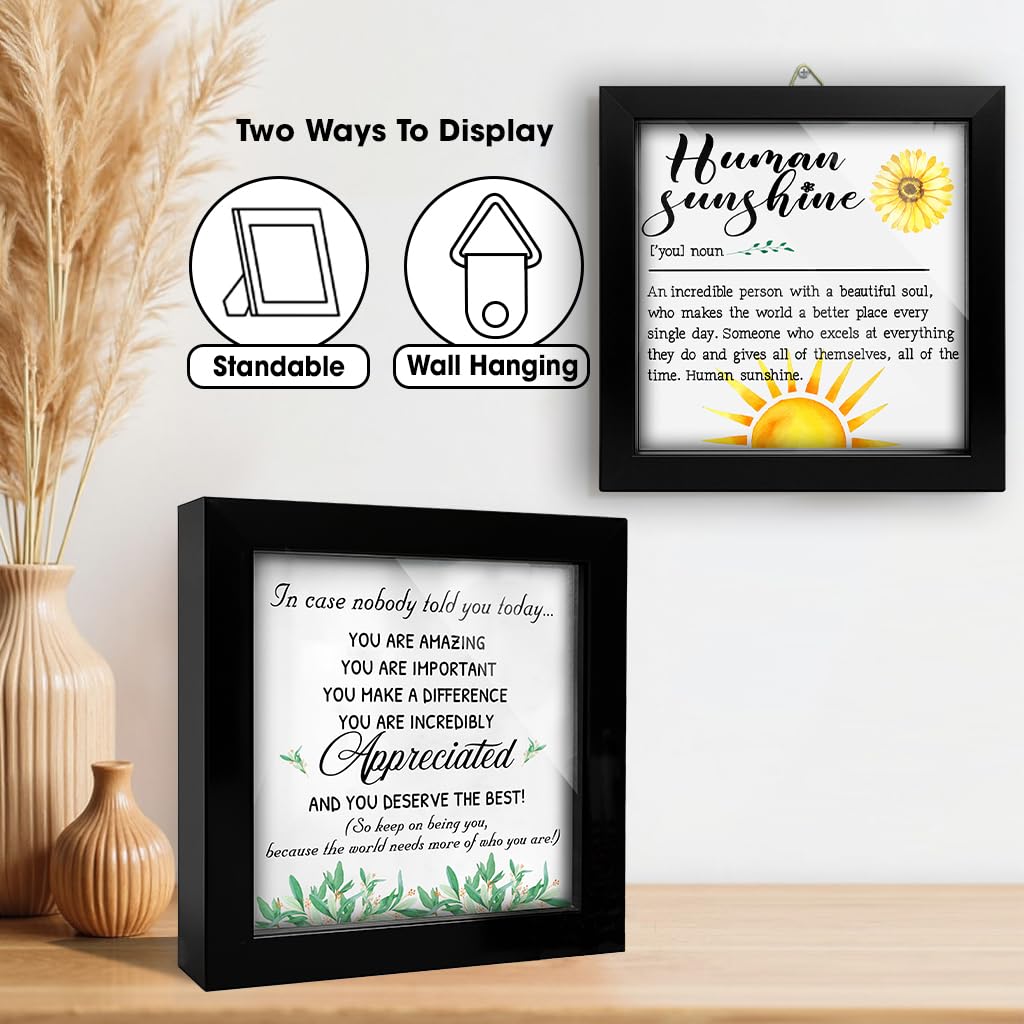 Thank You Appreciation Gift Set with Inspirational Quote Sign, Wooden Heart Ornament & Card – Meaningful Recognition Gift Doctor, Coworkers, Employees, Teachers – Desk or Wall Decor HF483
