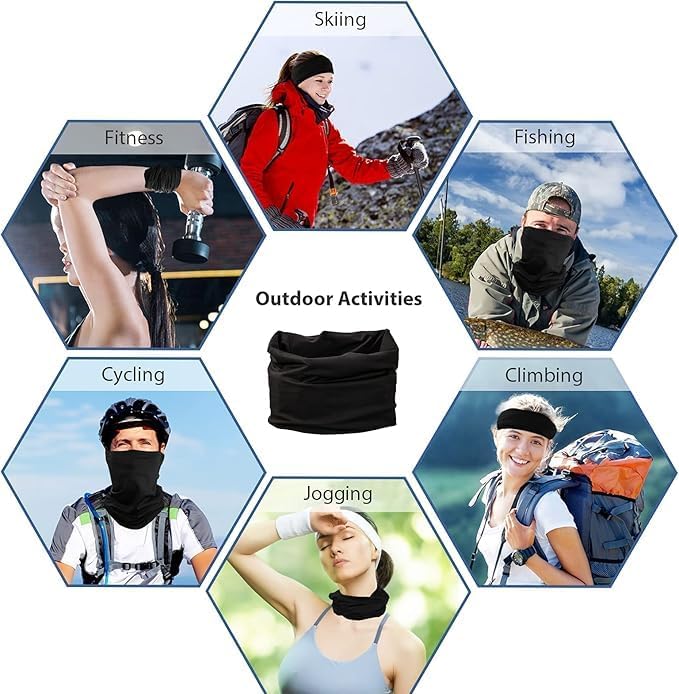 Sun Protection Face Mask Neck Gaiter - 9 Pack Breathable UV Protection Scarf for Men & Women, Hiking, Cycling, Fishing